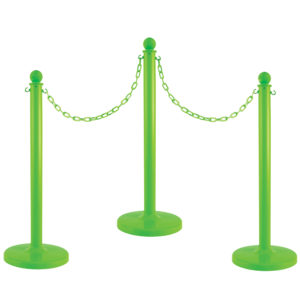 Green Plastic Chain and Stanchions for Attractive Crowd Control Plastic Chain Barirers