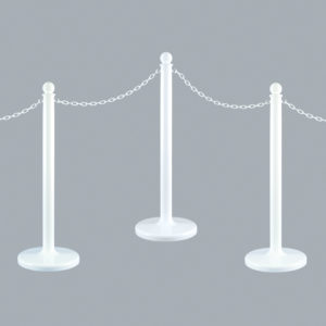 White Plastic Chain with White Plastic Crowd Control Stanchions