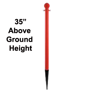 2" Diameter Plastic Ground Pole - 35" Overall Height