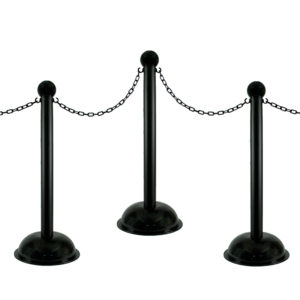 Black Plastic Stanchions Paired with Black Plastic Chain
