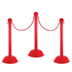 Red Plastic Chain with Red Plastic Stanchions