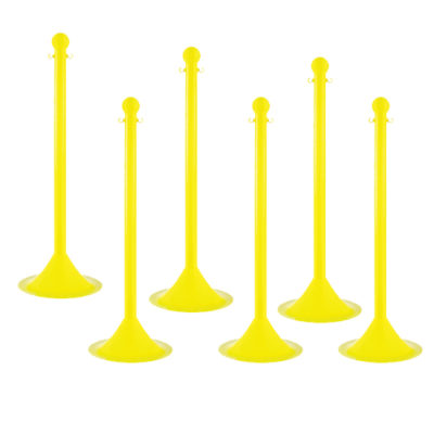 Pack of 6 - 2 Inch Plastic Crowd Control Stanchions