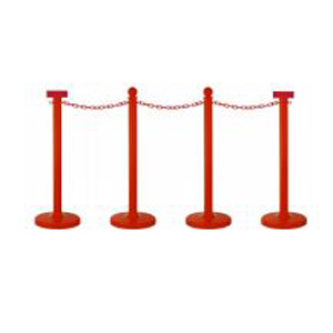 2.5" Diameter Public Safety Plastic Stanchion Kit with Chain and Sign Adapters