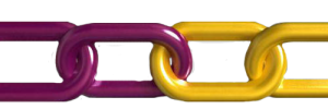 Magenta and Yellow Bi-Color Plastic Safety Chain