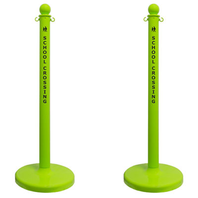 2.5 Inch Plastic Safety Stanchion with School Crossing